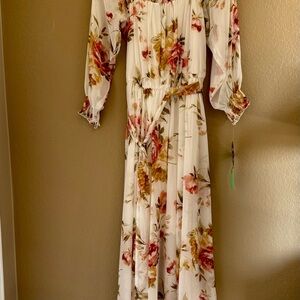 Chic Floral Long Sleeve Maxi Dress